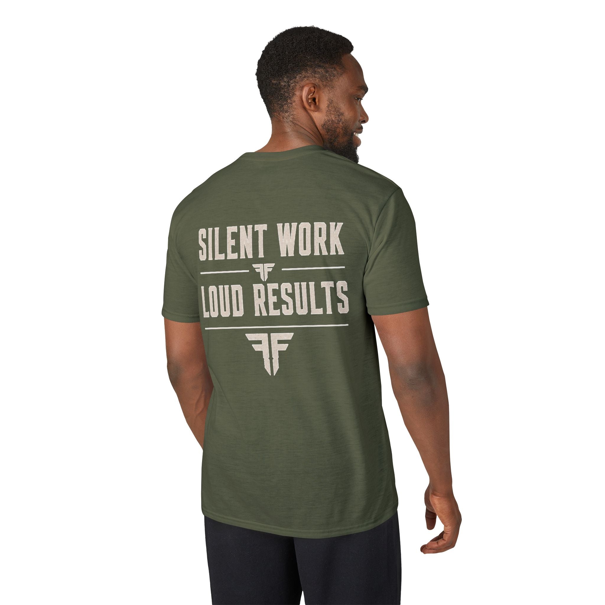 Men's Motivational Gym T-Shirt | Silent Work, Loud Results | IRONFIDE