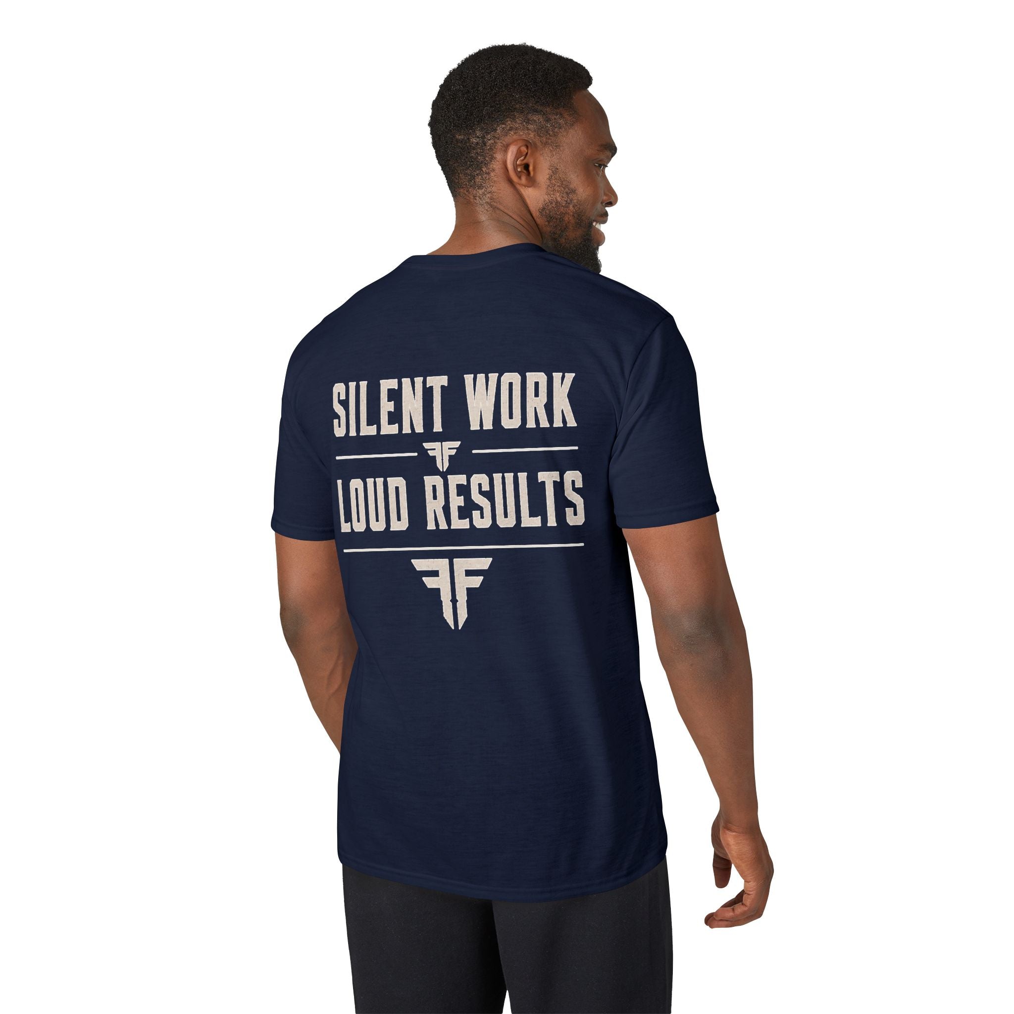 Men's Motivational Gym T-Shirt | Silent Work, Loud Results | IRONFIDE