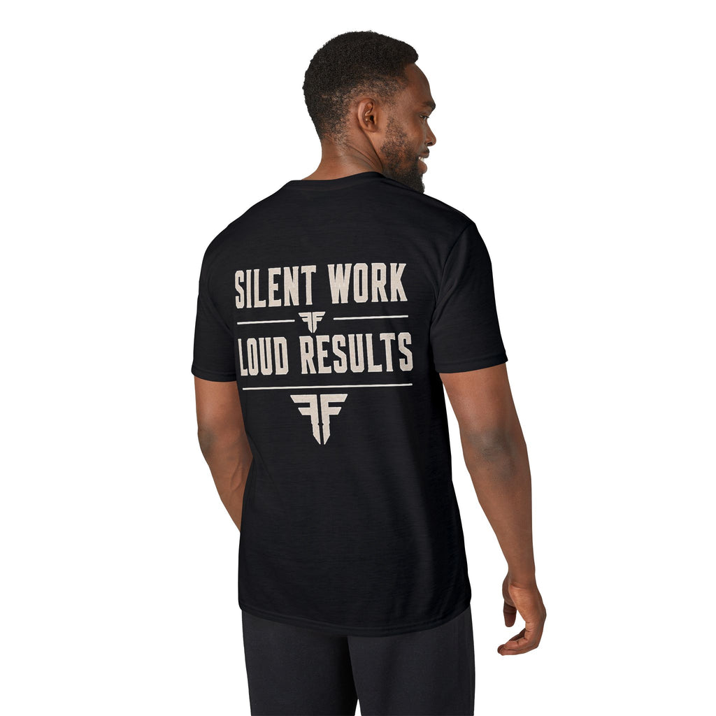 Men's Motivational Gym T-Shirt | Silent Work, Loud Results | IRONFIDE