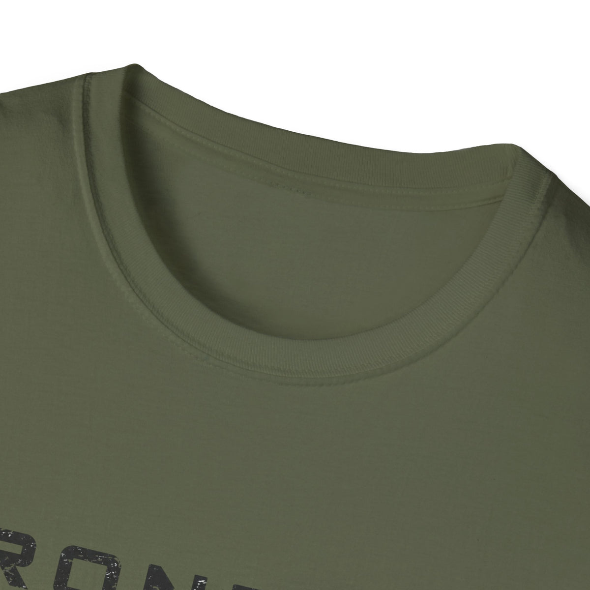 IronFide 'Built Different' T-Shirt — Military Green Graphic Tee with Distressed Flag