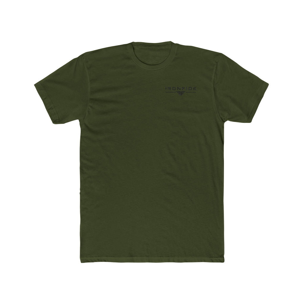 Ironfide American Flag Logo Tee — Built Different Graphic T-Shirt