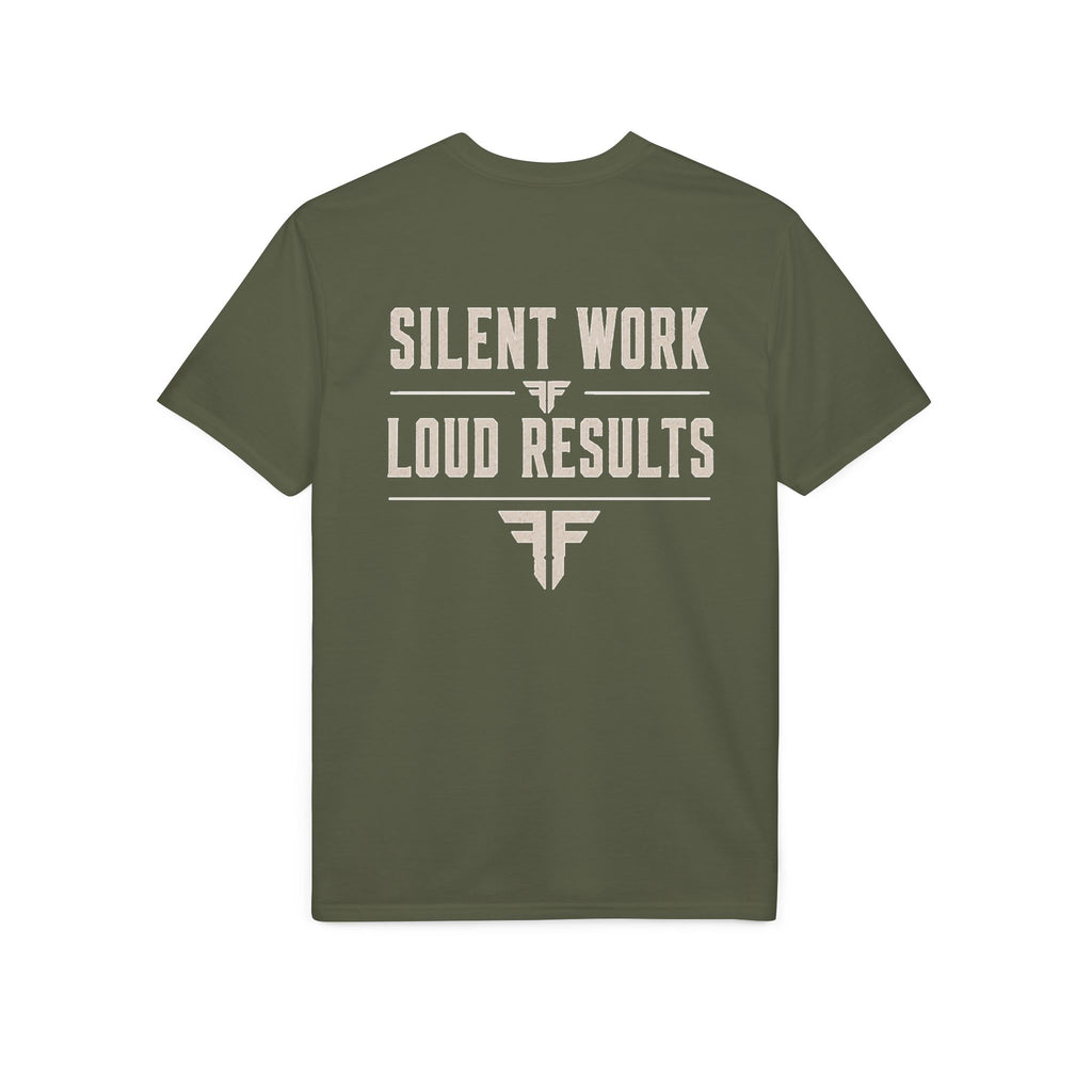 Men's Motivational Gym T-Shirt | Silent Work, Loud Results | IRONFIDE